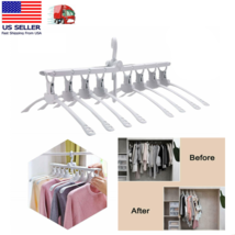 8-in-1 Hanger,Magic Folding Clothes Rack,8 Pieces Conjoined Clothes Hangers - £15.50 GBP