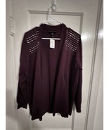 Lane Bryant Purple Open Front Balloon Sleeve Cardigan Sweater Size 10/12 - $47.52 CAD