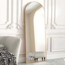 Arched Full Length Floor Mirror 64&quot;x21.1&quot; Full Body Standing Mirror, Gold - £90.22 GBP