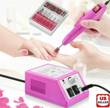 Electric Nail File Drill Manicure Machine Art Acrylic Pedicure Tool Set Kit - £28.30 GBP