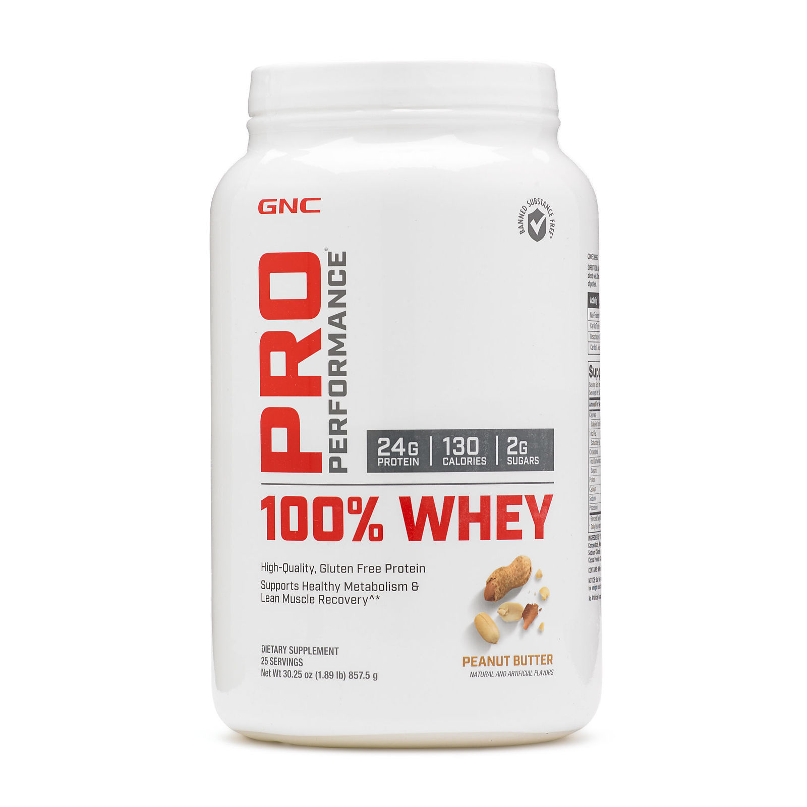 GNC PRO-PERFORMANCE 100% WHEY (Peanut Butter) Dietary Supplement net.wt.(1.89lb) - $24.77