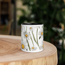 New Coffee Tea Mug Color Inside Daisies Floral 11 oz Dishwasher Microwav... - £10.53 GBP