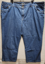 Woman Within Jeans Women&#39;s 32W Blue Denim Straight Leg Pants Mid-Rise 88842 - £11.61 GBP