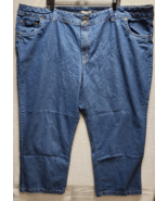 Woman Within Jeans Women&#39;s 32W Blue Denim Straight Leg Pants Mid-Rise 88842 - £11.65 GBP