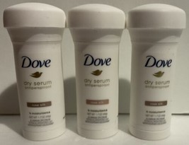 3x  Dove Dry Serum Antiperspirant Deodorant Rose Silk 1.7oz. Exp 01/21 - £14.81 GBP