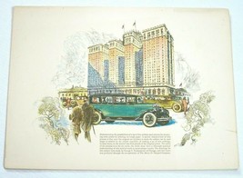 Vintage 1920s Chicago Art Print Automobiles &amp; Skyscraper Buildings 9 x 1... - £23.58 GBP