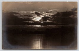 RPPC Beautiful Cloud Covered Skies Sunset On Lake c1910 Real Photo Postcard P26 - £7.07 GBP