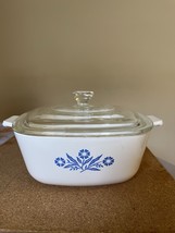Vintage Corning Ware 1 1/2 qt. Blue Cornflower A-1 1/2-B ,Pyrex Lid A7C  - $94.05