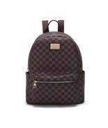 FR Fashion Co. 21&quot; Women&#39;s Checkered Leather Backpack - £61.54 GBP+