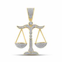 10kt Yellow Gold Mens Round Diamond Scales of Justice Charm Pendant 3/8 Cttw - £569.06 GBP