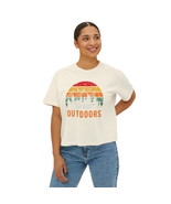 Comfort Colors Women&#39;s Boxy Tee: Great Outdoors Sunset Graphic, 100% Rin... - £22.62 GBP+