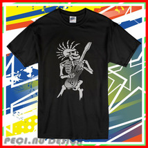 New PUNK SKELETON Guitar rock goth skull biker music rocker T-Shirt Usa Size - £17.21 GBP
