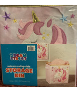 Unicorn Storage Bin Basket Girls Room Collapsible Organizer Decor Kids NEW - €11,15 EUR