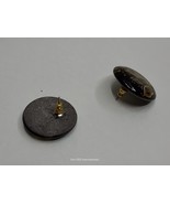 Vintage huggie earring set pierced ears black and gold - $24.74