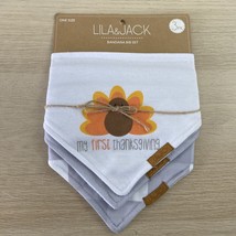 Nwt Lila &amp; Jack Thanksgiving Bandana Bib Set 3-Pack White Os - £5.91 GBP