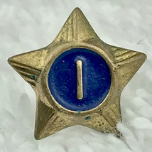 Boy Scout 1 Year Service Star Pin Vintage Metal Enamel Small Brass Blue ... - $9.95