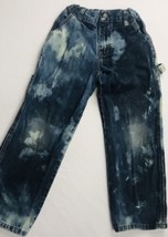 Vintage Boys Jeans Custom 7 R Waist Button Tie Dyed Distressed Destroyed... - $17.97