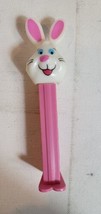 PEZ Candy Dispenser White Bunny Rabbit Pink Stem Base 1998 Easter Vintage - £7.32 GBP