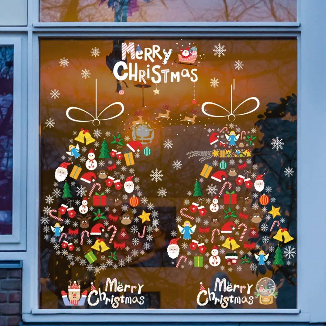 House Home Christmas Tree Xmas Removable Waterproof Stickers Art Decal For Wall  - £19.92 GBP