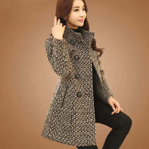 Winter  Autumn Fashion Elegant  Turtleneck Plaid Slim Long Tweed Woolen ... - £70.78 GBP+