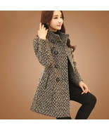 Winter  Autumn Fashion Elegant  Turtleneck Plaid Slim Long Tweed Woolen ... - £70.78 GBP+
