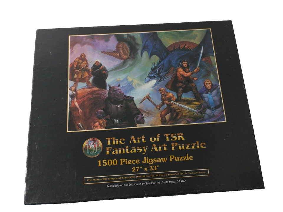 Vintage WORLDS OF TSR Dungeons & Dragons Fantasy Art Puzzle 1500 PIECES New! - $49.95