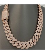 Iced Out 24MM Cuban Chain VVS1 D Color Moissanite 925 Silver Miami Link ... - $900.00