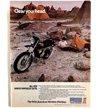 Harley Davidson SX 175 Advertisement 1974 Motorcycle Camping Ephemera LG... - $34.99
