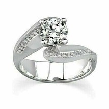 14k White Gold Plated 2.50Ct Round Simulated Diamond Engagement Solitaire Ring - £99.02 GBP