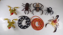 8 Creepy Crawly Decoration/Prop Lot: Snakes, Spiders, Scorpion, Beetle, Frogs - £4.67 GBP