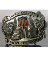TRUCK DRIVERS MOVE THE NATION - THE GREAT AMERICAN BUCKLE CO.  BELT BUCKLE - $287.58 MXN