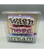 Vintage Claire’s Y2K Metal Glitter Word Candles Set of Three Glow in the... - $432.37 MXN