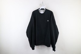 Vintage Champion Mens Size XL Distressed Classic Logo Crewneck Sweatshirt Black - £48.20 GBP