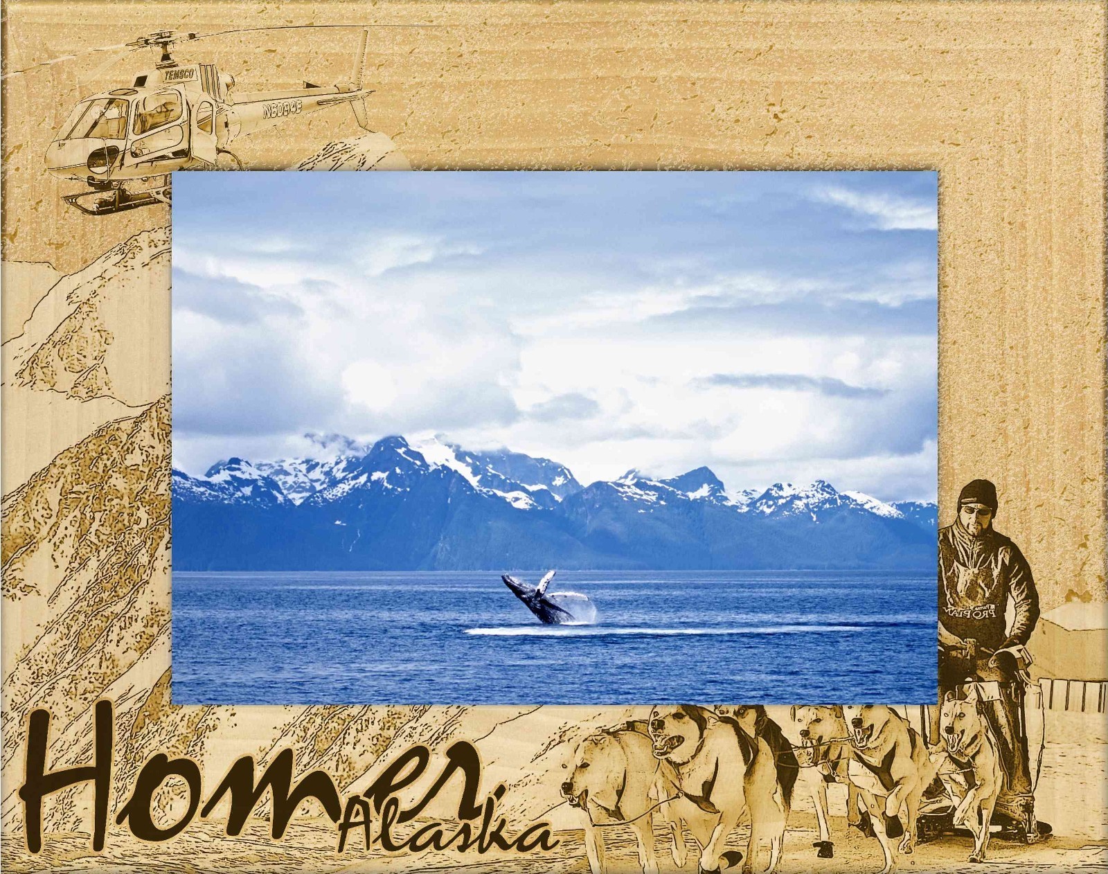 Homer Alaska Laser Engraved Wood Picture Frame Landscape (5 x 7) - $30.99