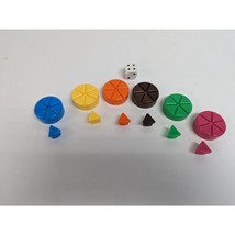 Hasbro 2002 Trivial Pursuit 20th Anniversary Game Replacement Pie Pieces Dice - £10.15 GBP