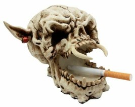 Demon Pirate Skull Figurine 6.5&quot;L Fanged Bone Vampire Marauder Skeleton Decor - £20.55 GBP