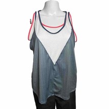 New Lucky in Love Size 12 Large Blue Mesh Workout Tennis Top Tank - AC - £13.39 GBP