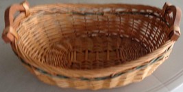 Very Nice Vintage Woven Bamboo Basket - Handles - VGC - GREAT SIZE - USEFUL - £31.28 GBP