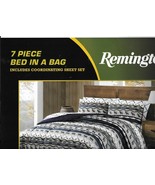 Remington 7 Piece Queen Comforter Sheet Set Reversible Moose Elk Canoe P... - £79.11 GBP