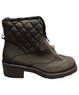 Merona Ankle Boot Womens Size 8 Black Fleece Lined Quilted Block Heel Fr... - $517.61 MXN