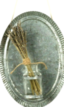 Wall Vase in distressed metal with glass vase image 2