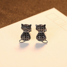 Earrings S925 Silver Earrings Cat Cartoon  - $21.00