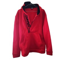 Deer Gray Men&#39;s Red SWAG Half Zip Hoodie with Kangaroo Pocket - £10.89 GBP