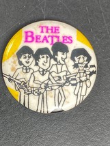 The Beatles Pin Button Badge Cartoon John Lennon George Harrison Paul McCartney - £12.65 GBP