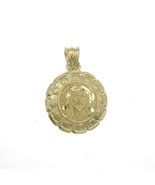 10k Yellow Gold Jesus Head Virgin Mary Medallion Pendant Charm Diamond C... - £132.59 GBP