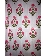 Block Print Floral Fabric Curtain, Boho Window Treatment Set, Door Hangi... - £22.36 GBP+