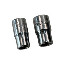 Snap-on 2Pc SAE 1/4&quot; Drive Shallow Socket Lot 1/4&quot; TM8  9/32&quot; TM9 6Pt Dr - £21.44 GBP