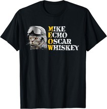 New Limited Mike Echo Oscar Whiskey Meow Flying Cat T-Shirt Size S-5XL - £12.21 GBP+