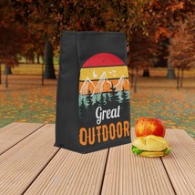 Great Outdoors Retro Sunset and Mountain Range Print Insulated Lunch Bag with Ma - £30.45 GBP