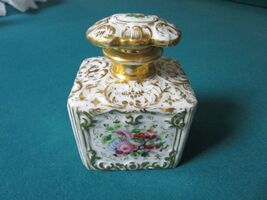 Victorian Perfume Bottle Gold And Flowers 5 X 3 1/2 X 3&quot; Gorgeous [*A4PERF] - €106,07 EUR